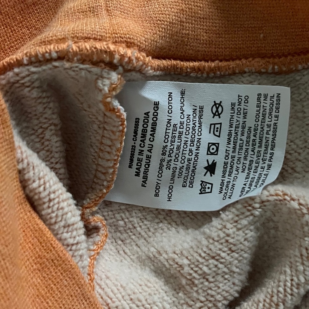Nike Sportswear Essential Cropped Hoodie Orange White Futura Logo Small - Picture 4 of 5
